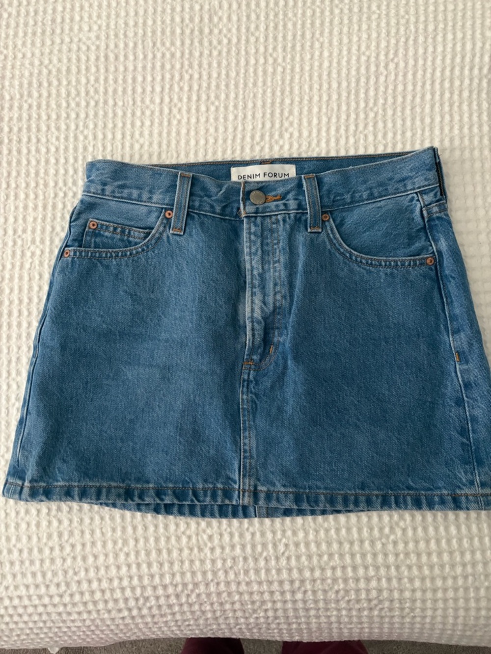 Aritzia Denim Forum Blue A-Line Mini Skirt